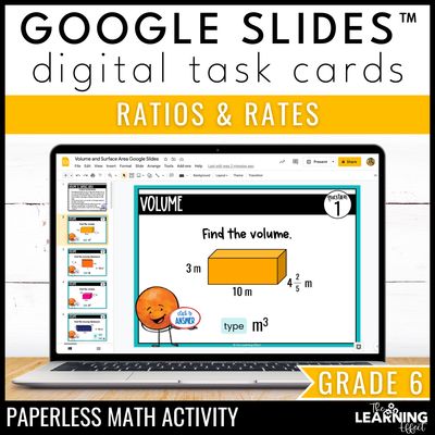 Ratios and rates google slides | 6th grade math digital task cards activity