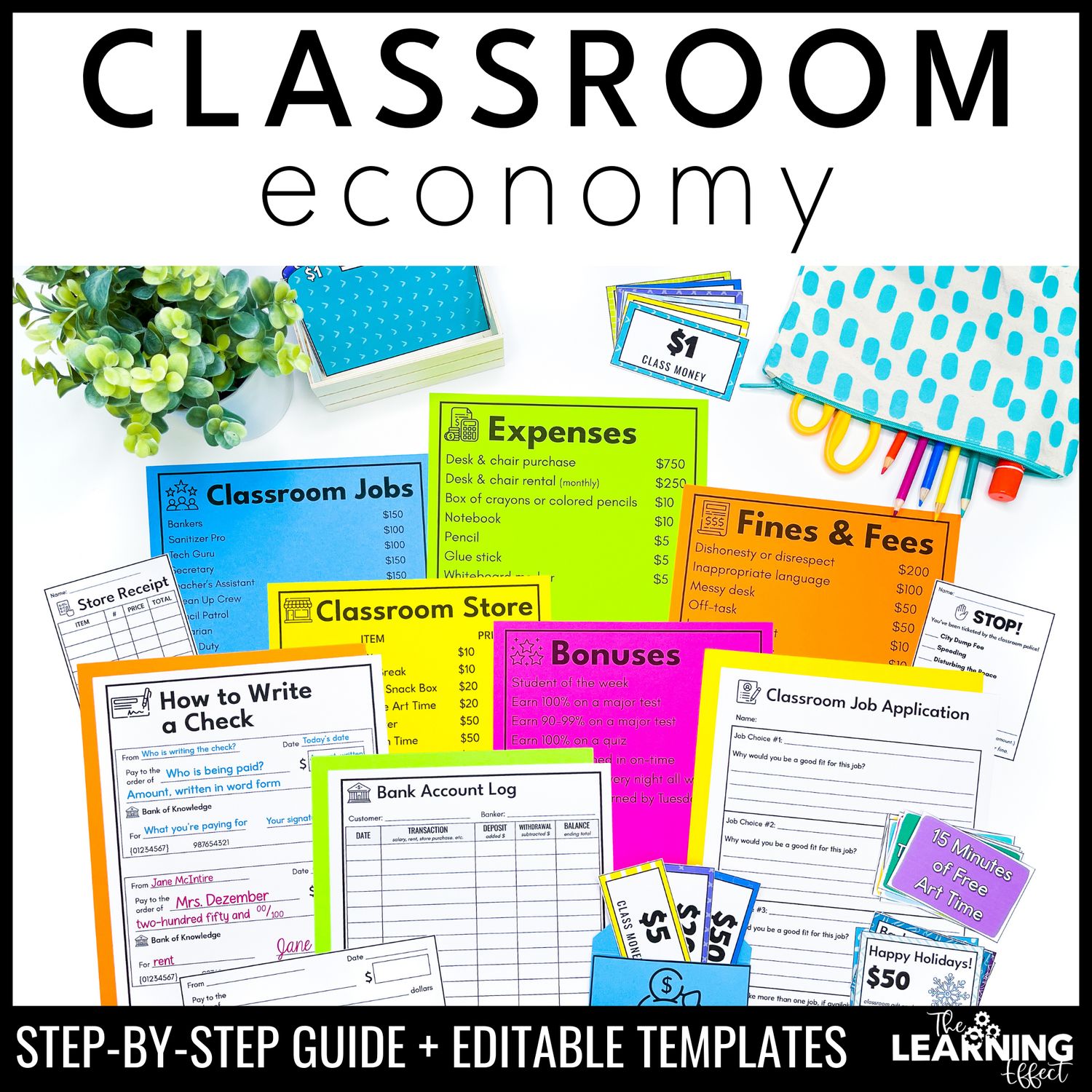 Classroom Economy System | Class Cash Money Jobs Store Guide | Editable Classroom economy system | class cash money jobs store guide | editable