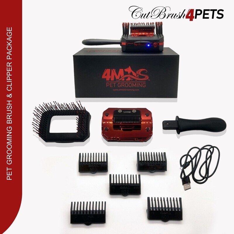4MAS CutBrush 4Pets and Pet Pro Groomer Combo