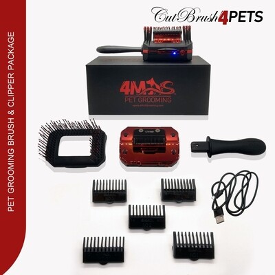 4MAS CutBrush 4Pets and Pet Pro Groomer Combo