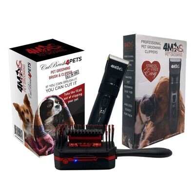 4MAS CutBrush 4Pets and Pet Pro Groomer Combo