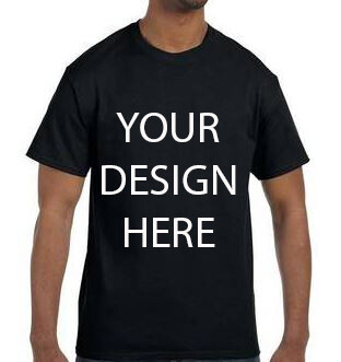 Gildan Men's Black  Heavy Cotton 5.3oz Tshirt with your Custom Design