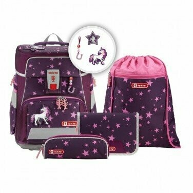 Step by Step, Space Schulranzen-Set, 5 teilig, + GRATIS Warnweste / Warnkragen, UNICORN NUALA