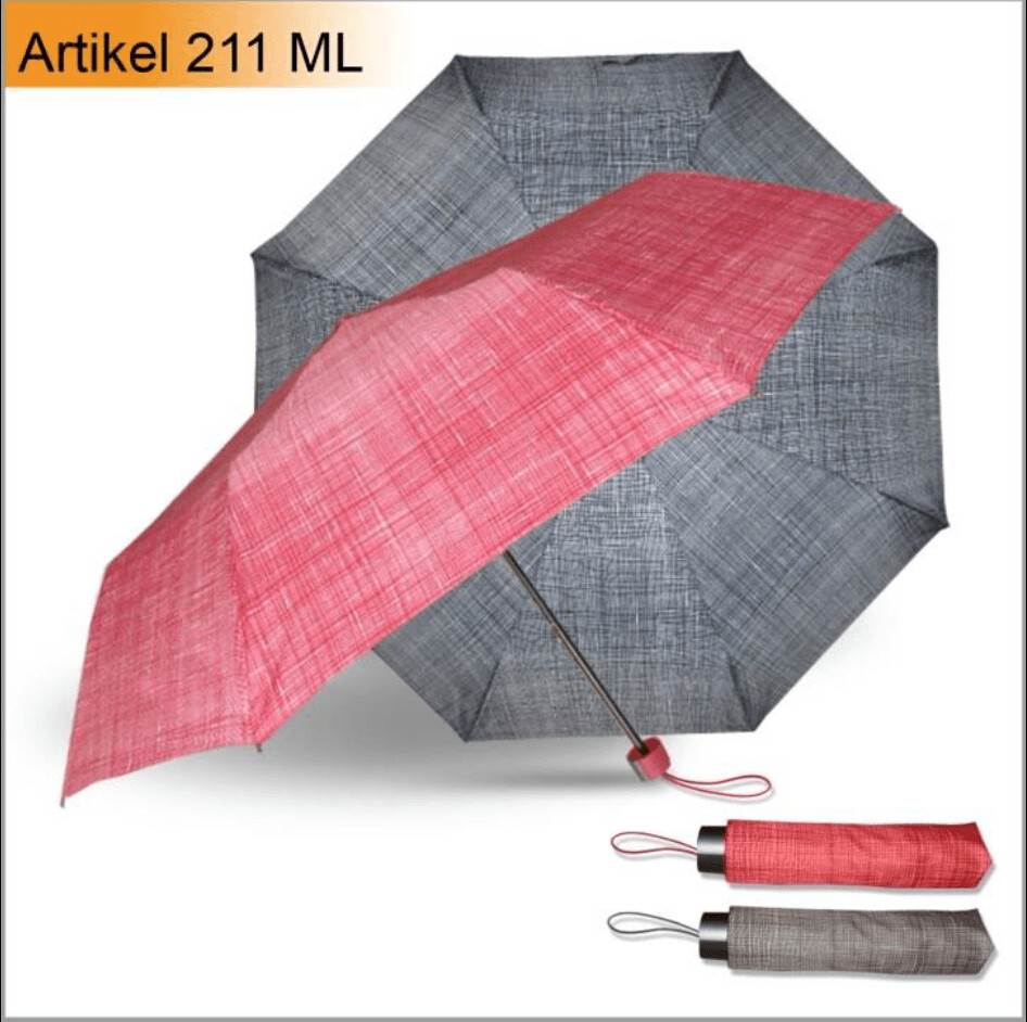 Supermini Regenschirm, verschiedene Farben, ø 94 cm, Farbe: melange rot