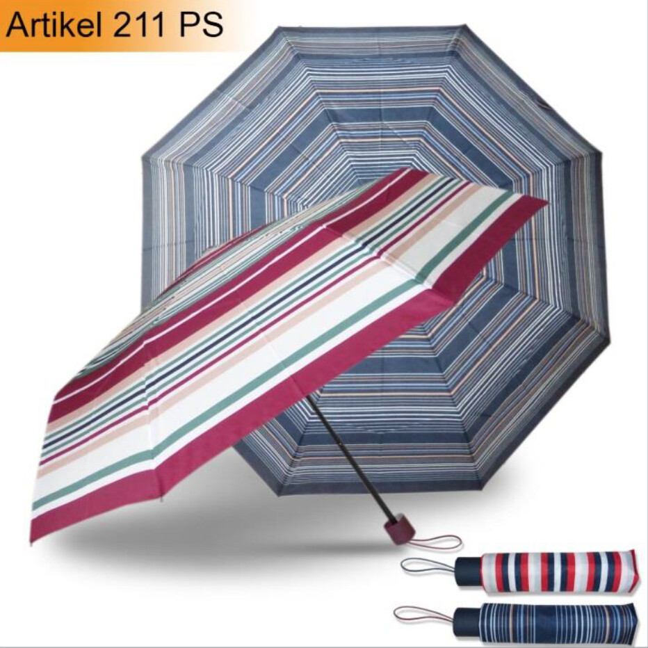 Supermini Regenschirm 24 cm , verschiedene Farben, ø 94 cm, Farbe: gestreift rot/grün