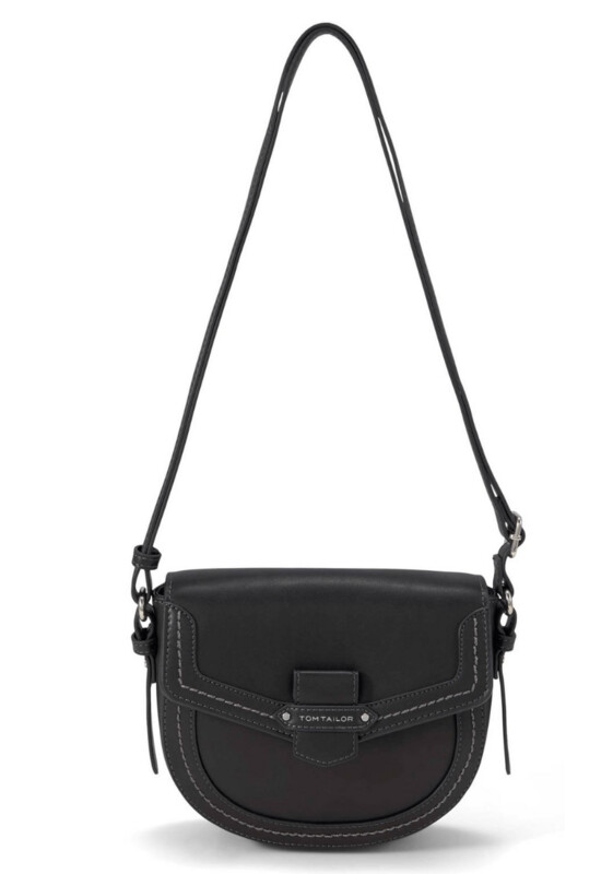 Tom Tailor, gerundete Überschlagtasche - Flap Bag M no zip, schwarz Tom Tailor, gerundete Überschlagtasche - Flap Bag M no zip, schwarz
