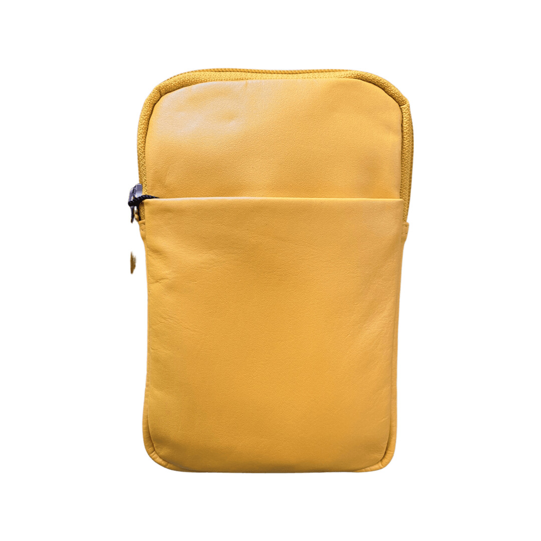 Phone Bag/Handytasche, LEDER, bis 6" Handygröße, verschiedene Farben, Farbe: Gelb