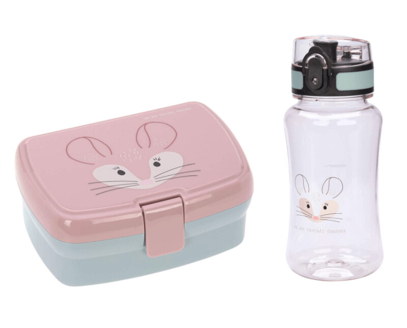 LÄSSIG, Brotdose & Trinkflasche SET -  Lunch Set, About Friends Chinchilla