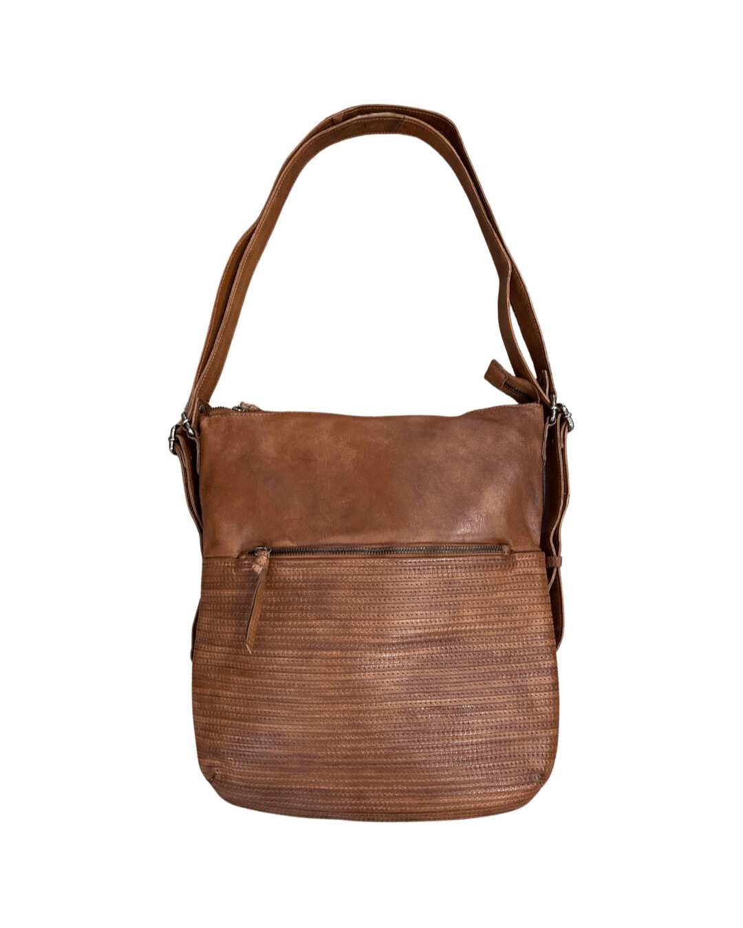 Handtasche/Rucksack,"String Design" Leder, cognac