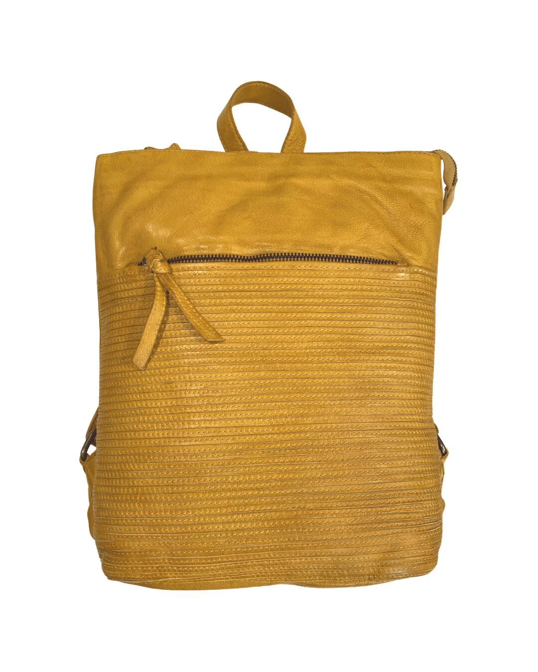 Rucksack,"String Design" Leder, gelb