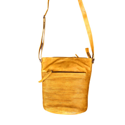 Damentasche, Crossover, Damentasche, Crossover, "String Design" Leder, gelb