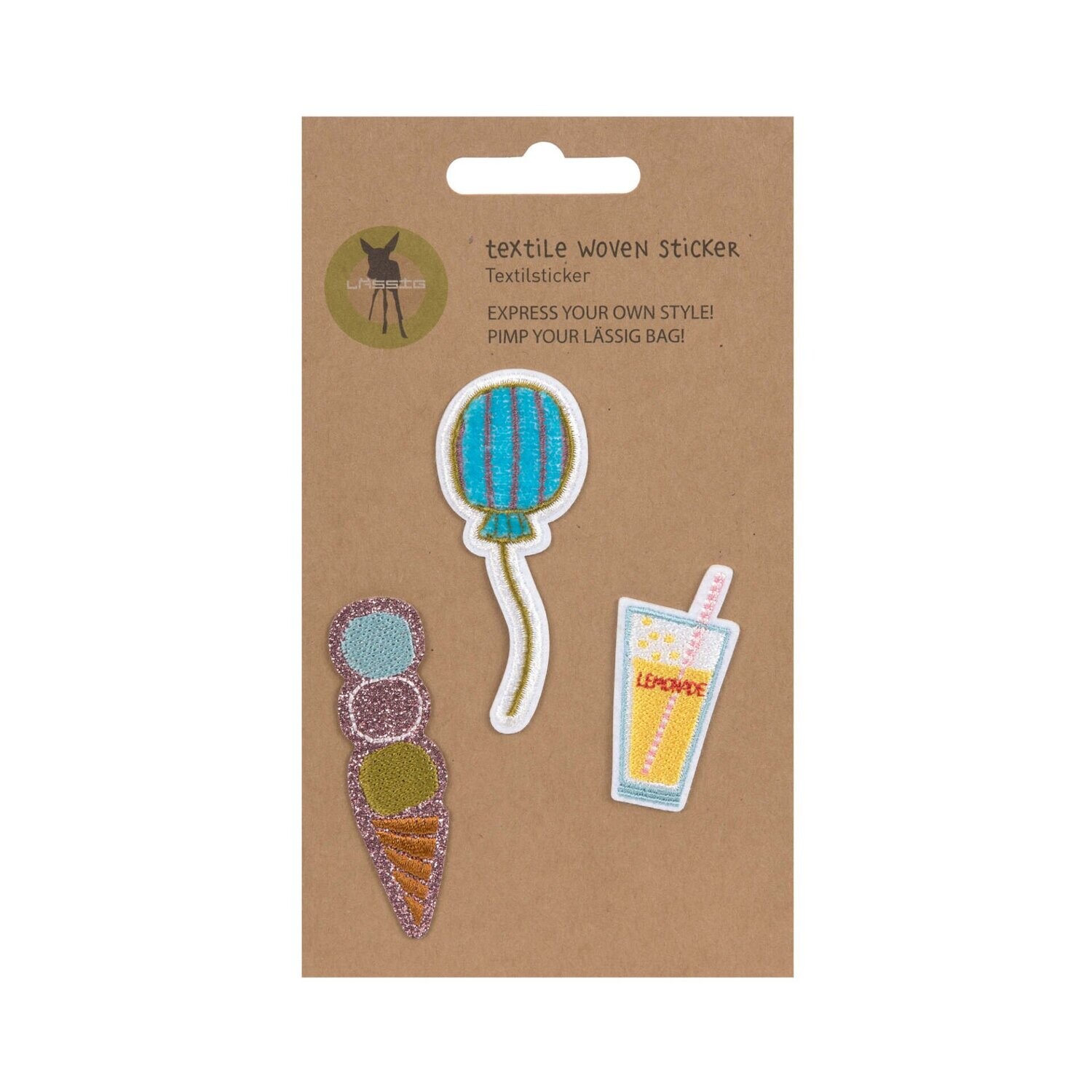 Lässig, Textil-Sticker (3 Stk) - Schul Set Unique, Sunny