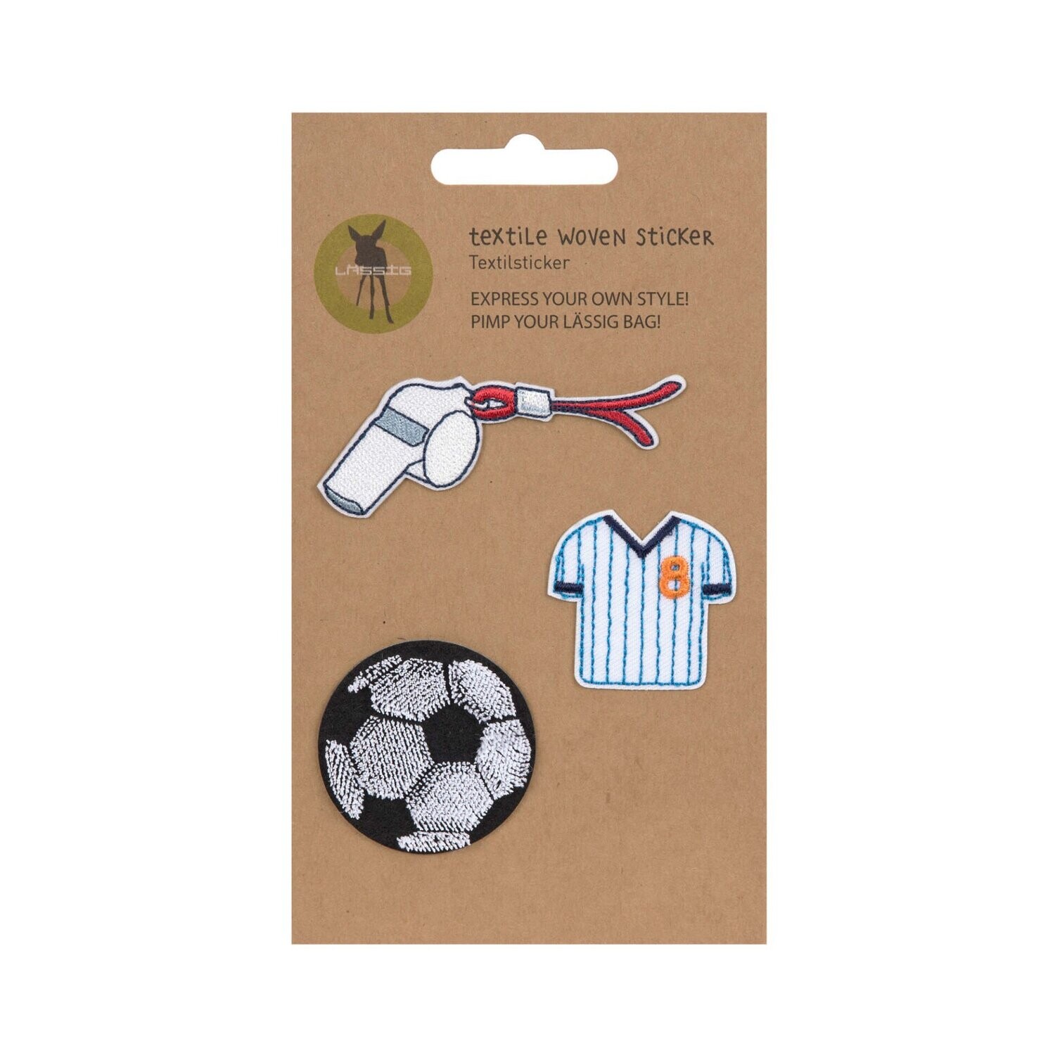 Lässig, Textil-Sticker (3 Stk) - Schul Set Unique, Fussball