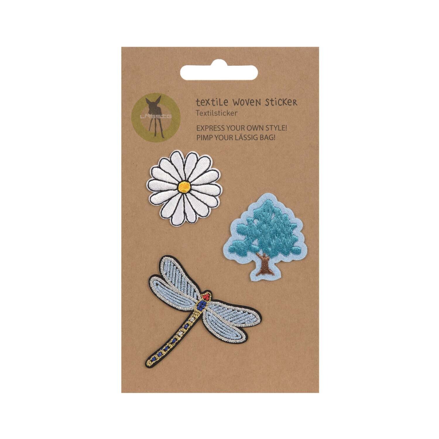 Lässig, Textil-Sticker (3 Stk) - Schul Set Unique, Natur