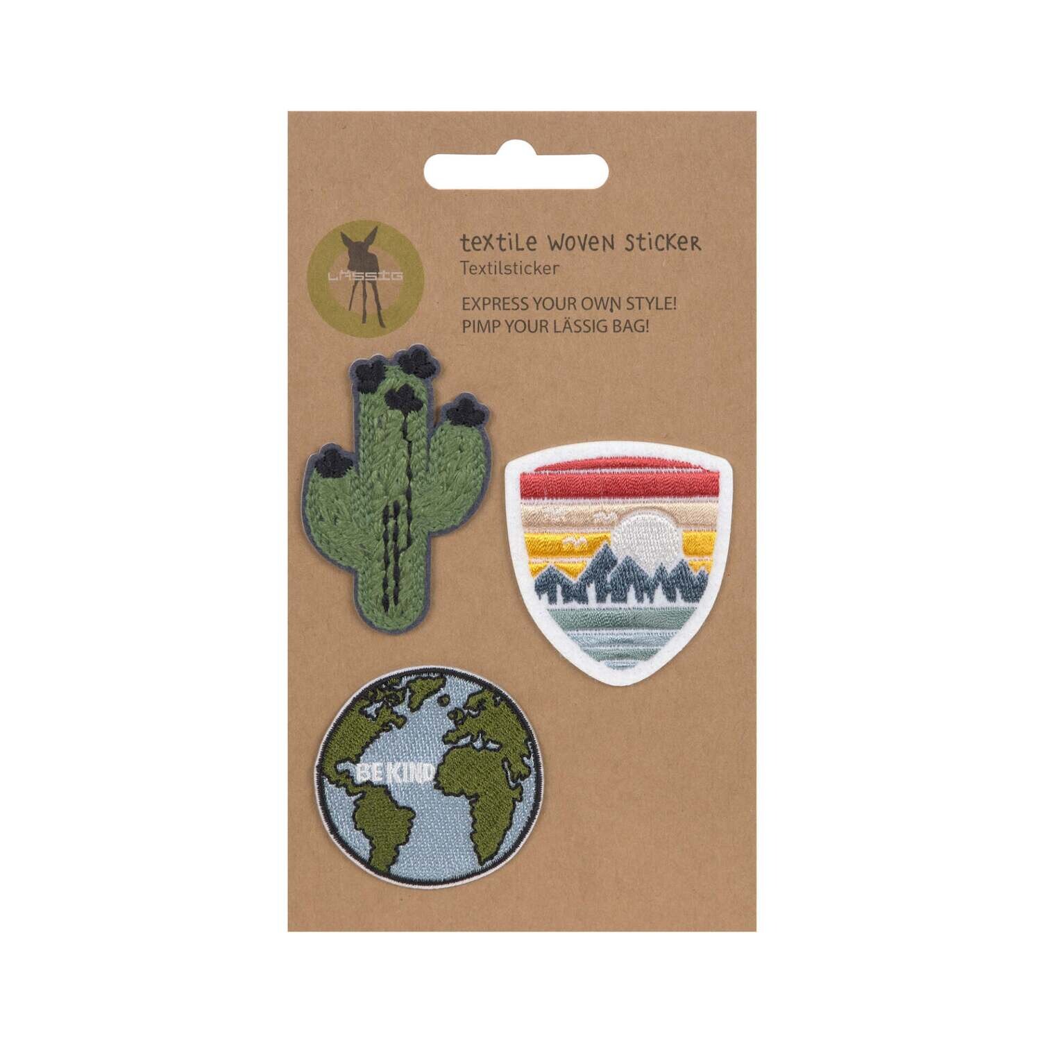 Lässig, Textil-Sticker (3 Stk) - Schul Set Unique, Weltweit