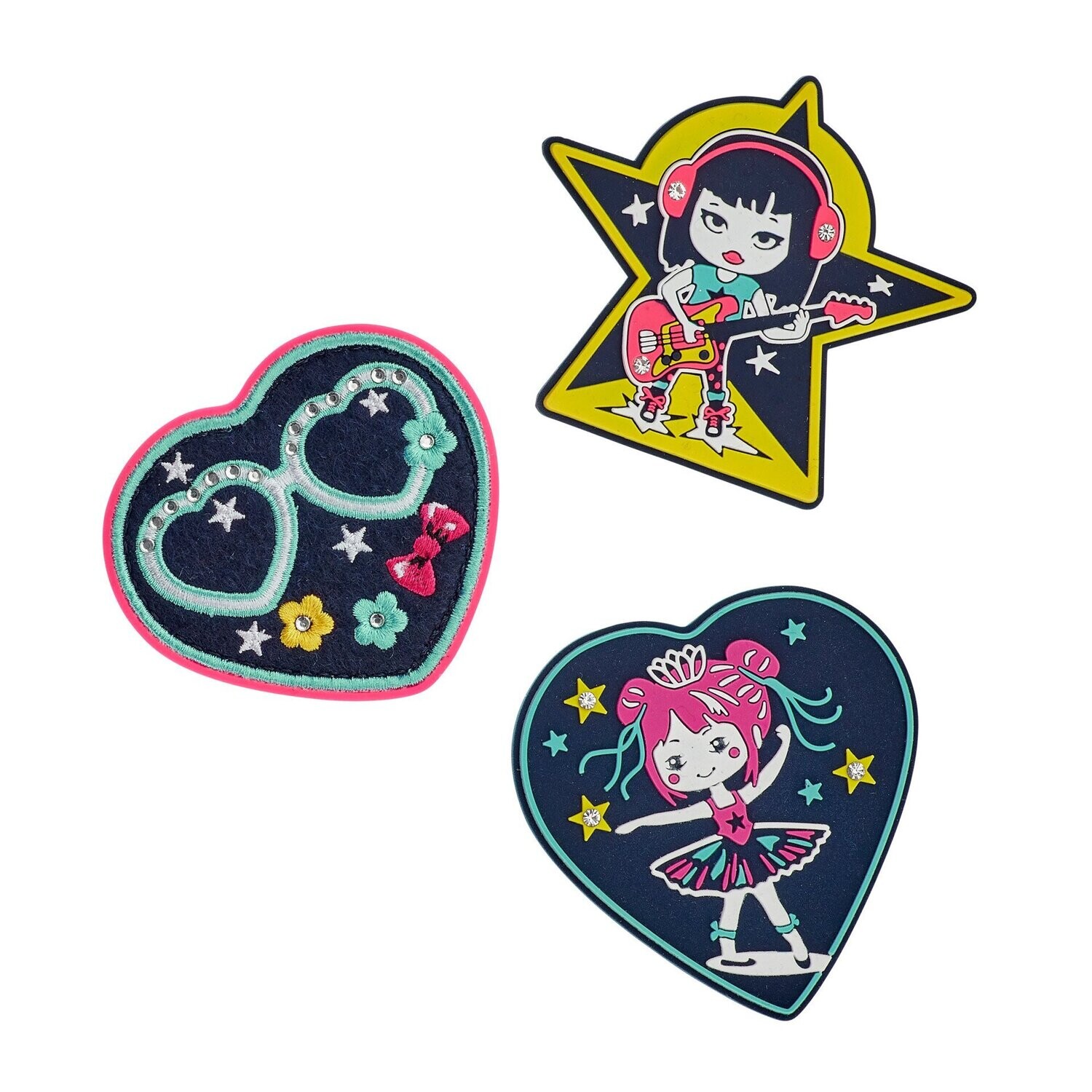 DerDieDas, Wechselbuttons, 3-tlg Set, „NEON STAR“