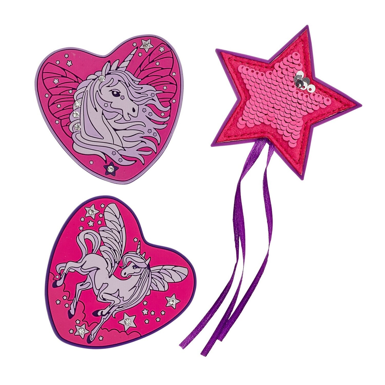 DerDieDas, Wechselbuttons, 3-tlg Set, „PRETTY UNICORN“
