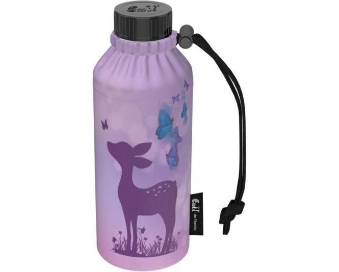 EMIL - Trinkflasche aus Glas im Set, 3-teilig mit Thermobehälter und Flaschenbeutel "Reh", (0,4l oder 0,6l) personalisierbar