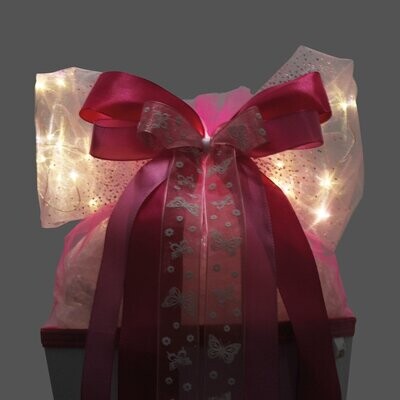 ROTH LED Schmuckschleife für Zuckertüte „Pink Glamour“