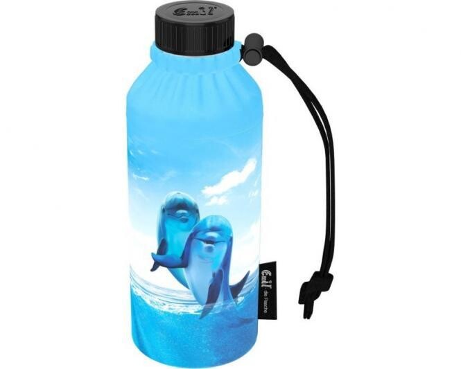 EMIL - Trinkflasche aus Glas im Set, 3-teilig mit Thermobehälter und Flaschenbeutel "Sea life" (0,4l oder 0,6l) personalisierbar