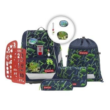 Step by Step, 2in1 Plus,  Schulranzen-Set, 6 teilig, WILD T-REX TARO