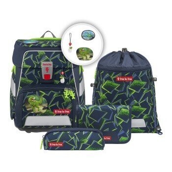 Step by Step, Space Schulranzen-Set, 5 teilig,  + GRATIS Warnweste / Warnkragen, WILD T-REX TARO