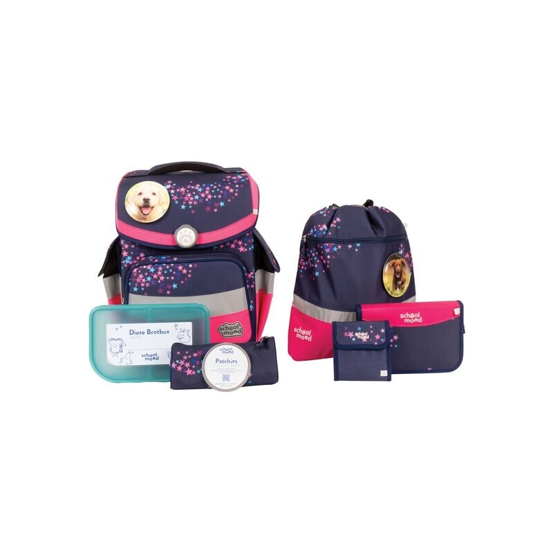 School Mood, Schulranzenset 7teilig,+ GRATIS WARNWESTE, Timeless Air+, Leni (Hund) School Mood, Schulranzenset 7teilig,+ GRATIS WARNWESTE, Timeless Air+, Leni (Hund)