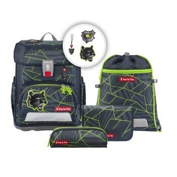 Step by Step, Cloud, Schulranzen-Set, 5 teilig, DARK CAT CHIKO