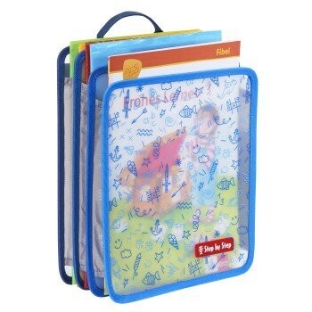 Step by Step, faltbare Heftbox, blau