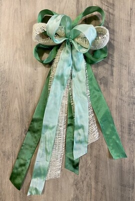 Schmuckschleife XL grün, für Zuckertüte, Bänder personalisierbar