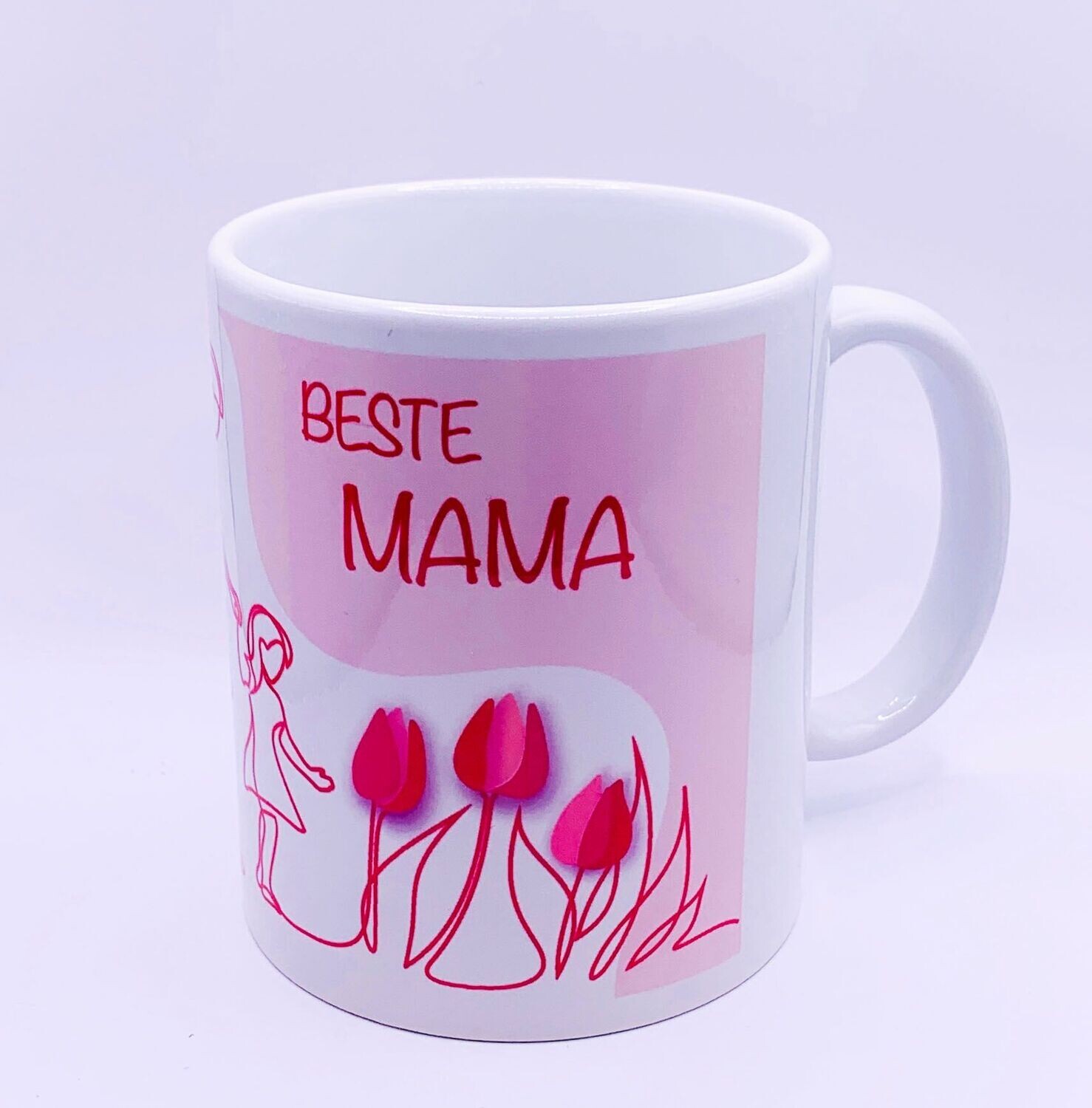 Tasse weiß aus Keramik 330 ml , Bilddatei "Beste Mama"
