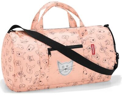 Reisenthel mini maxi, duffle bag, kids, cats and dogs, rose