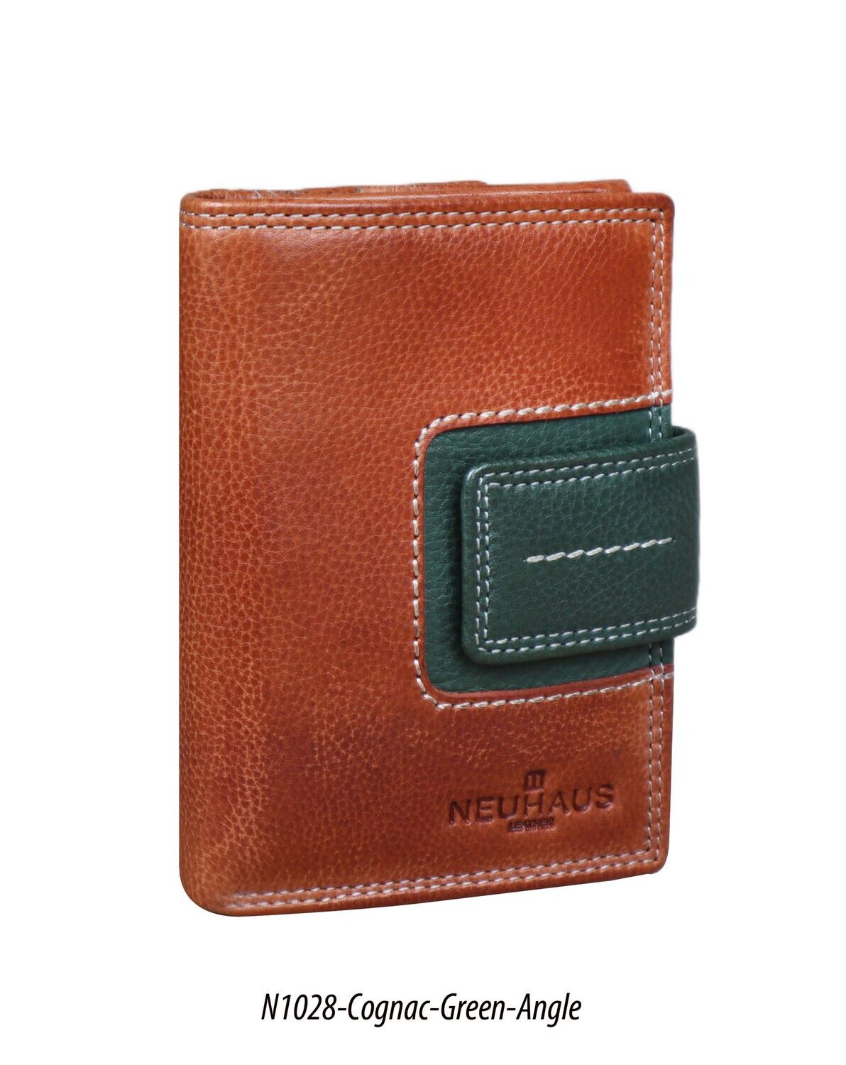 Neuhaus Damen-Wendbörse Leder Cognac/Dunkelgrün