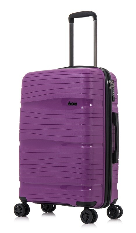 d&n, 4 Rollen Trolley, Polypropylen, Grösse S BORDGEPÄCK (55cm), purple