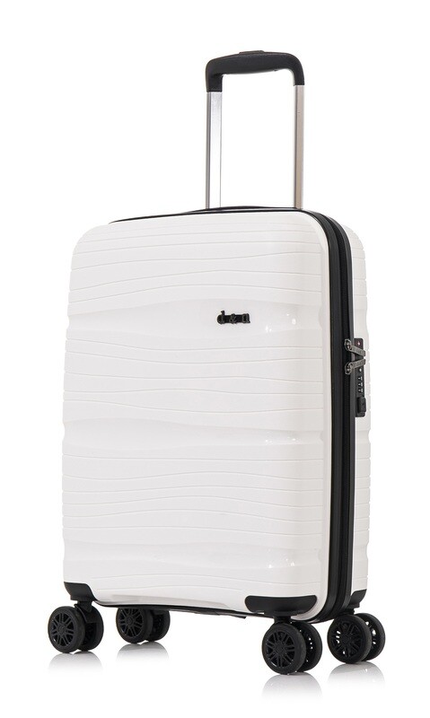 d&n, 4 Rollen Trolley, Polypropylen, Grösse S BORDGEPÄCK (55cm), weiß