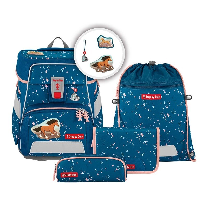 Step by Step, Space Schulranzen-Set, 5 teilig,  + GRATIS Warnweste / Warnkragen, WILD HORSE RONJA