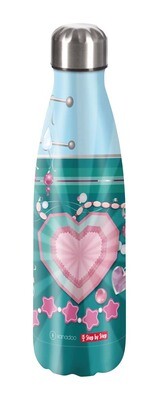 Step by Step, isolierte Edelstahl-Trinkflasche, „Glitter Heart Hazle“