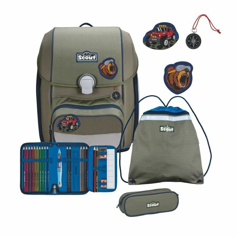 Scout,  Genius, Schulranzen-Set, 4 teilig *Adventure