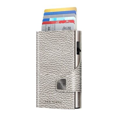 Tru Virtu® Wallet CLICK & SLIDE Leather Line Metallic Silver/Silver