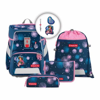 Step by Step, Space Schulranzen-Set, 5 teilig,+ GRATIS Warnweste / Warnkragen, MERMAID DELIA