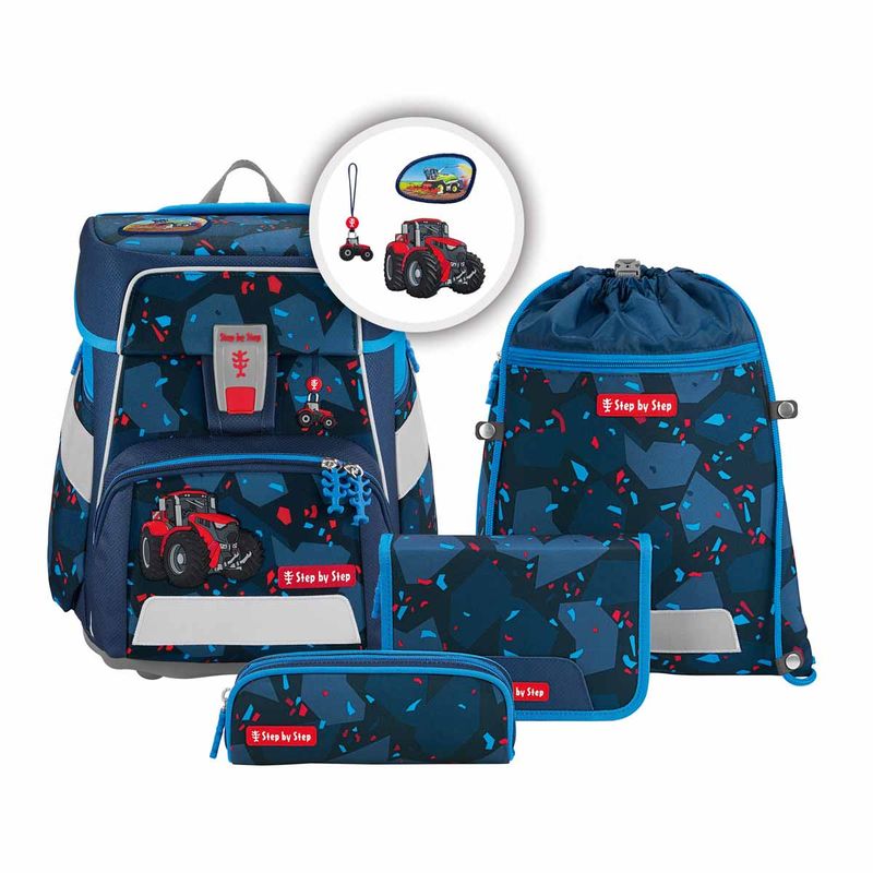 Step by Step, Space Schulranzen-Set, 5 teilig,  + GRATIS Warnweste / Warnkragen, TRACTOR FREDDY