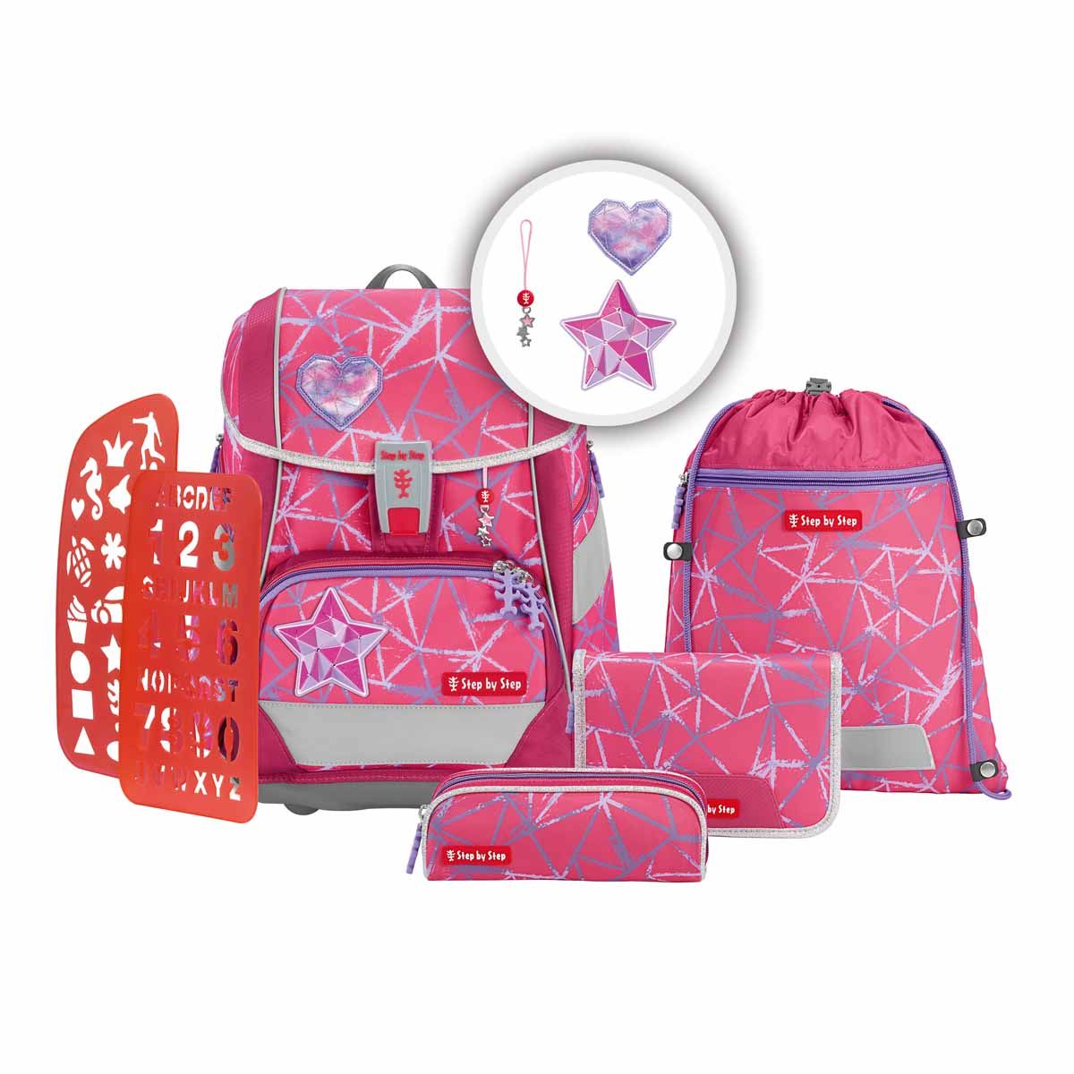 Step by Step, 2in1 Plus,  Schulranzen-Set, 6 teilig, STAR STELLA