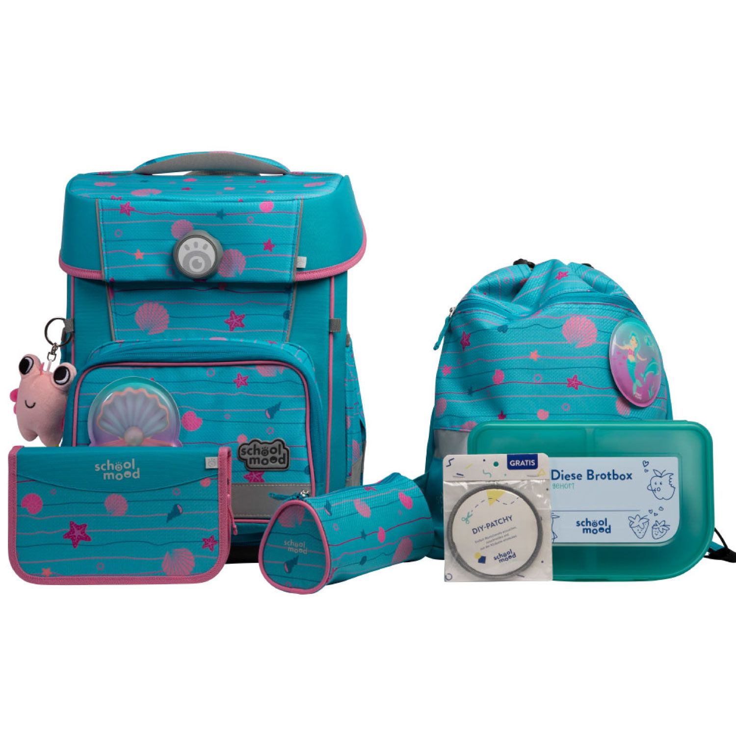 School Mood, Schulranzen - Set (7-teilig), Champion PRO LILLY (Meerjungfrau)