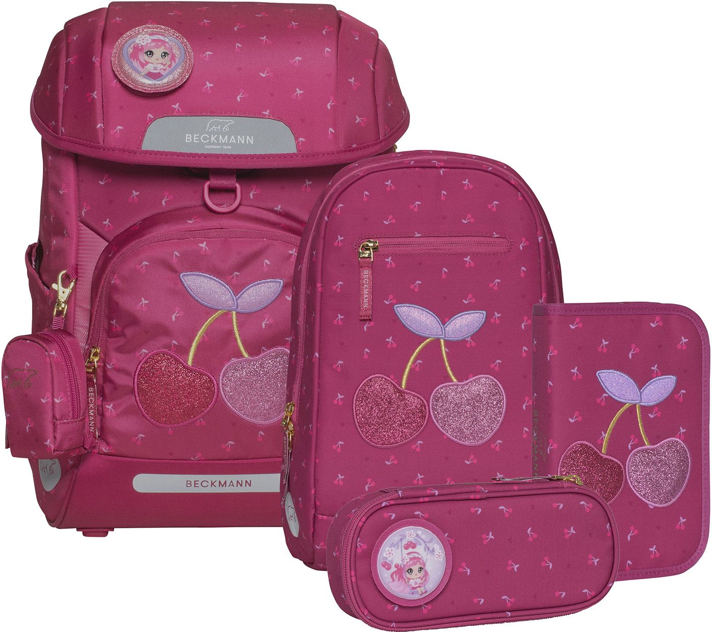 Beckmann® Schulranzen-Set *Plus Air, Cherry