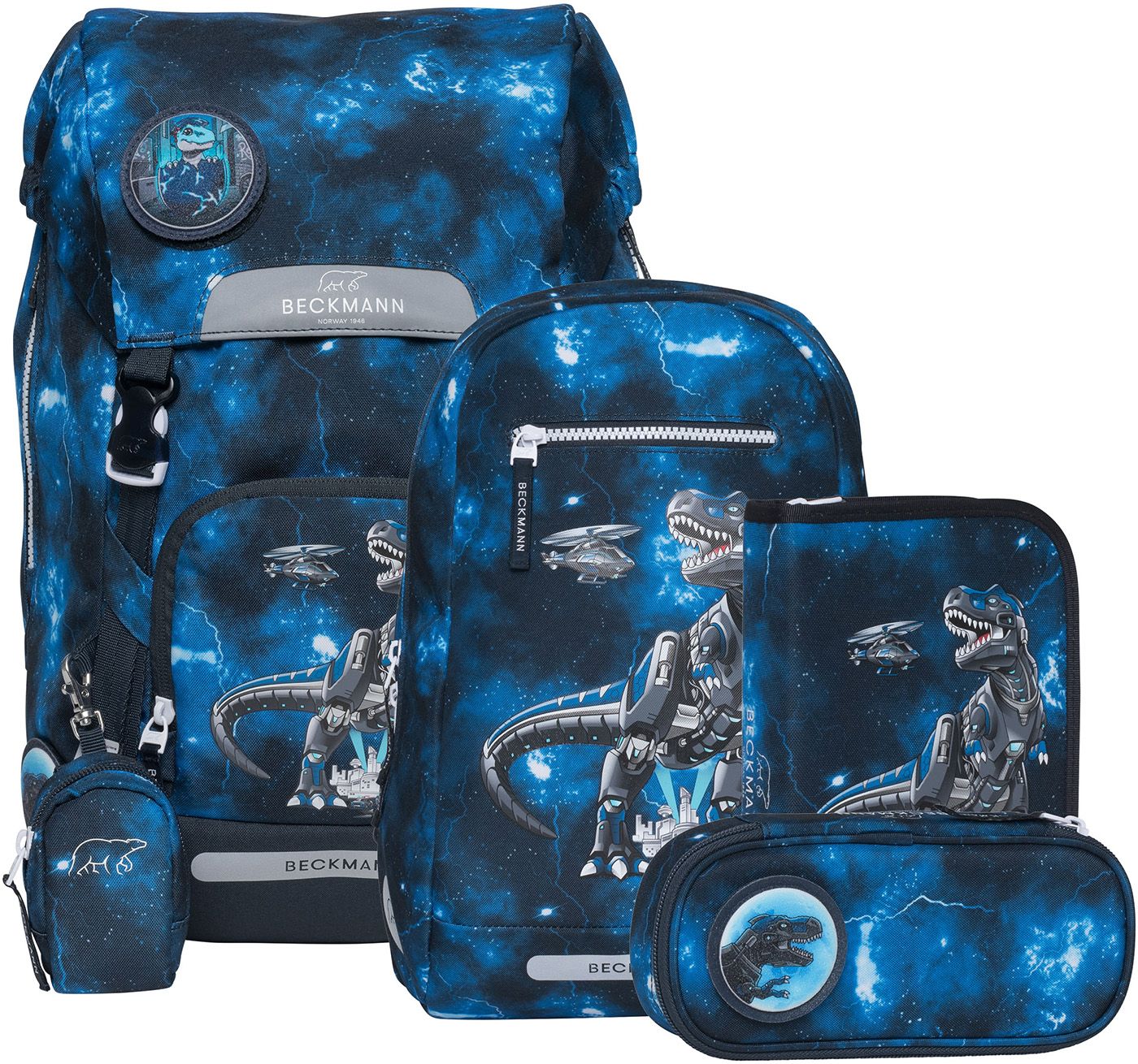 Beckmann® Schulranzen-Set *Classic Maxi, Tech Rex