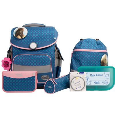 School Mood Schulranzenset 7teilig,+ GRATIS WARNWESTE, Timeless PRO, Mila (Pferd)