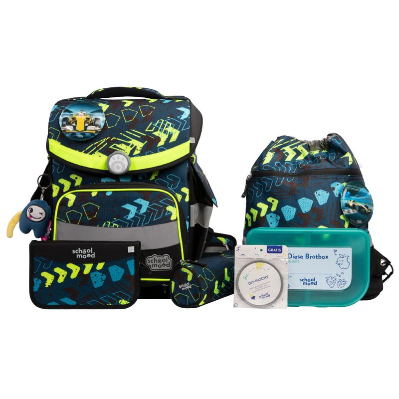 School Mood Schulranzenset 7teilig,+ GRATIS WARNWESTE, Timeless PRO, ELIAS (Racing)