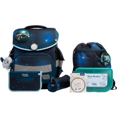 School Mood Schulranzenset 7teilig,+ GRATIS WARNWESTE, Timeless PRO, Moritz (Weltall)