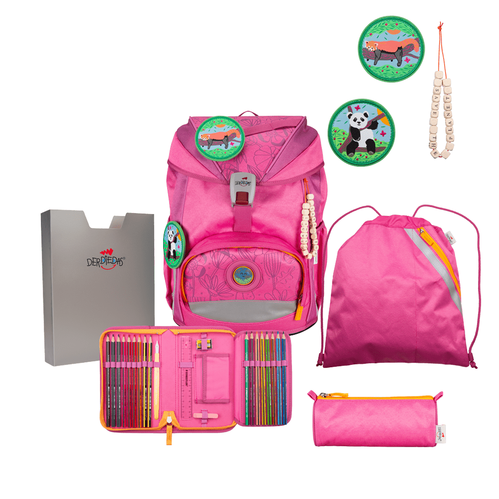 DerDieDas ErgoFlex Exklusiv Eco *Pink Planet - Schulranzen Set 5tlg.