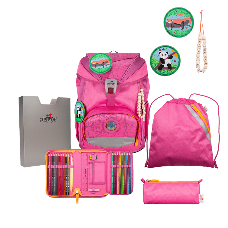 DerDieDas ErgoFlex Exklusiv Eco *Pink Planet - Schulranzen Set 5tlg.